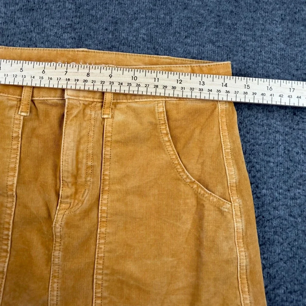 American Eagle Corduroy Mini Skirt Women's 2 Yellow Hi-Rise A-Line Super Stretch